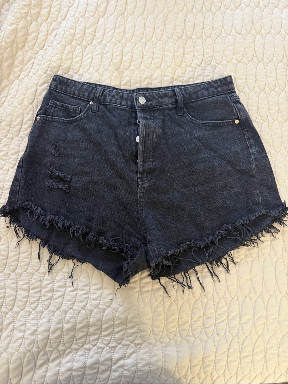 wild fable Black Distressed High-Rise Jean Shorts